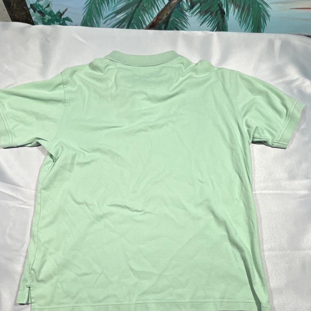 Boca Classics Mens M Green Solid Polo Shirt Short Sleeve Collared Button - Picture 7 of 8